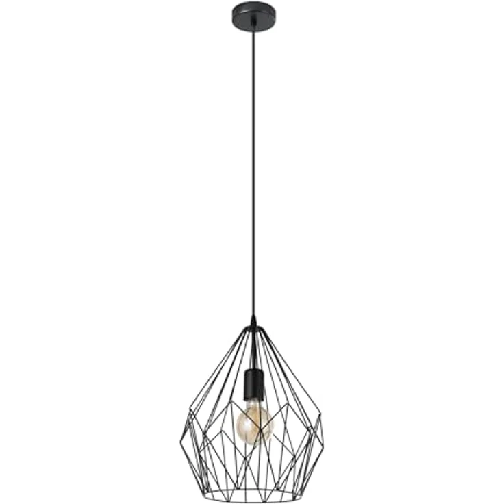 Eglo 49257 Hängeleuchte CARLTON CARLTON Stahl schwarz E27 1X40W H:110cm Ø31cm dimmbar – Bild 3