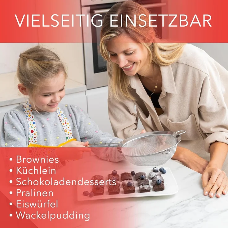 AVANA Backform Silikon Brownieform für 24 Brownies Backblech Kuchen Form Brownie, (2er Set), Antihaftbeschichtung, BPA-frei, Braun – Bild 4