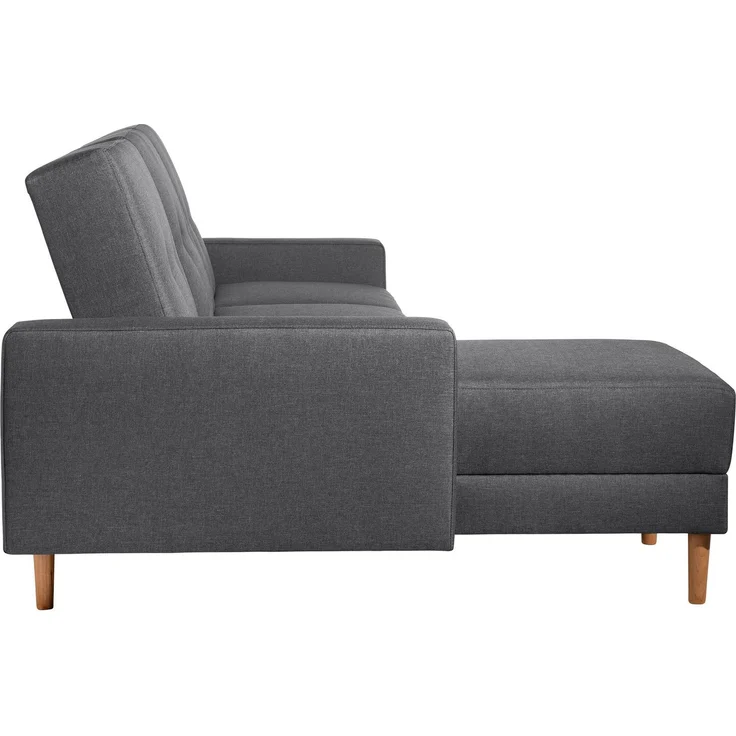 Funktionssofa mit Hocker Kattie Flachgewebe graphit – Bild 7