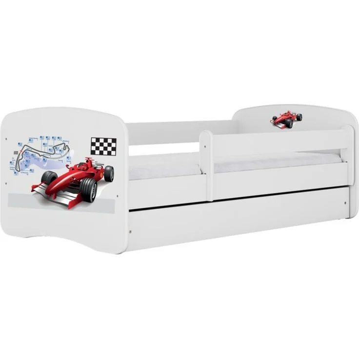 Raumhirsch Furniture Kinderbett 70x140, 80x160, 80x180 cm - Komplettset mit Matratze & Schublade (Bett für Jungs, Einzelbett für Kinder 2–12 Jahre mit Rausfallschutz), verschiedene Farben & Designs