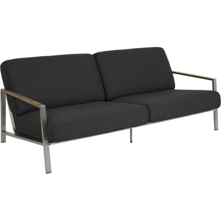 Gartensofa Naos mit Kissen aus Edelstahl und Olefin-Stoff, modern, dunkelgrau, für 2–3 Personen – Bild 1