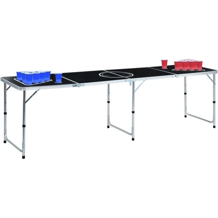 vidaXL Bier-Pong-Tisch mit Tassen und Bällen Klappbar 240 cm 3056793