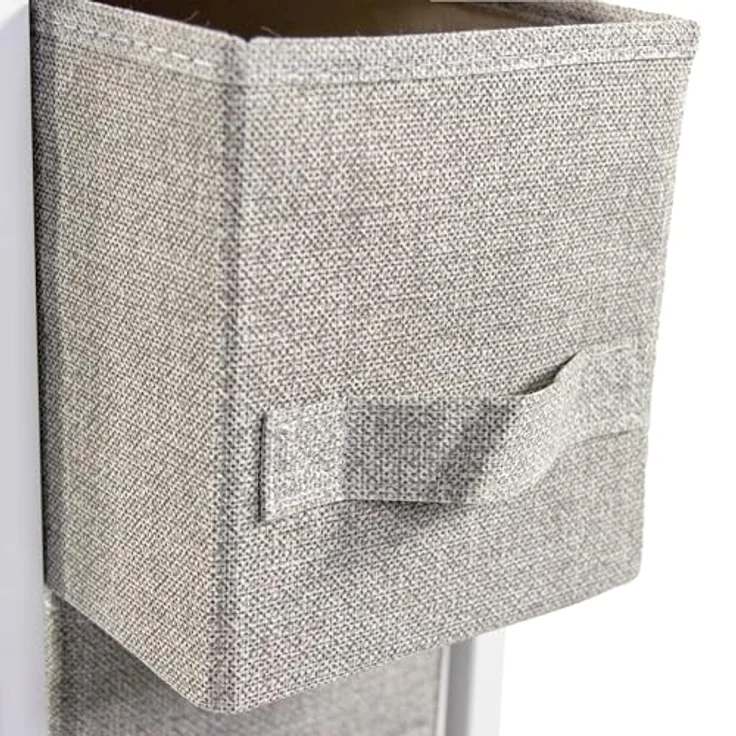 hjh LIVING Kommode mit 4 Stoffschubladen FOLDRESS S 20 x 48 x 76 cm Schubladenkommode Organizer, höhenverstellbare Fußgleiter, Metall-Gestell, Grau – Bild 8