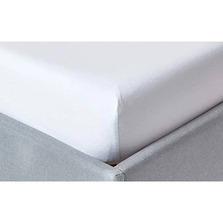 Homescapes Perkal-Spannbettlaken, Weiß, 120x190 cm, 100% ägyptische Baumwolle, Oeko-Tex® zertifiziert, hautfreundlich und atmungsaktiv – Bild 1