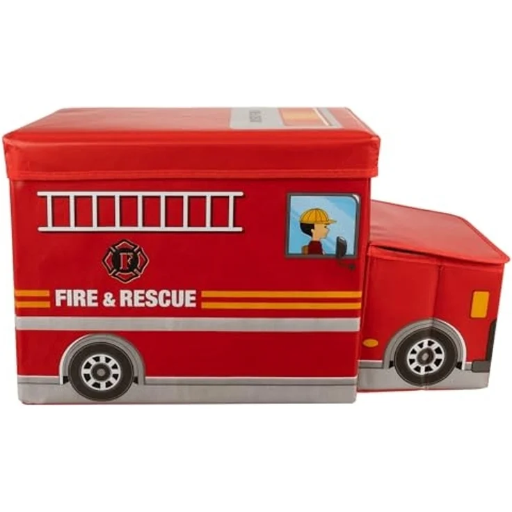 KRUZZEL Spielzeugtruhe Feuerwehr Spielzeug Aufbewahrungsboxen (Spar-Set, 1 St, faltbar), platzsparend verstaubar, aus pflegeleichtem Material gefertigt – Bild 6