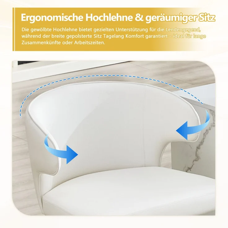 2er Set Barhocker mit Lehne Höhenverstellbar, 360° Drehbar Barstuhl mit Großem Sockel & Fußstütze, Modern Küchenhocker für Bar Küche Theke (Nur Stühle)--Weiß2--49.7x45x110cm--YOUDENOVA – Bild 5