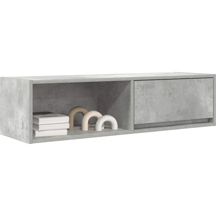 2 pcs TV-Schrank, Lowboard Betongrau 100x31x25,5 cm Holzwerkstoff – Bild 4