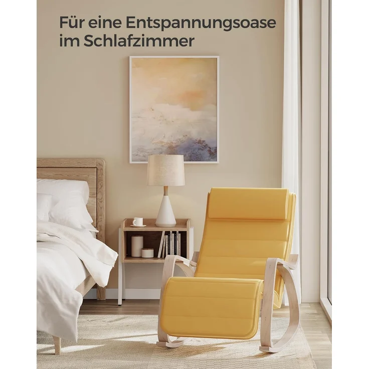 Relaxsessel mit 5-fach verstellbarer Fußstütze, Schaukelstuhl – Bild 4