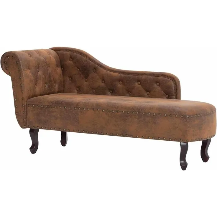 vidaXL Chaiselongue Braun Wildleder-Optik [281278]