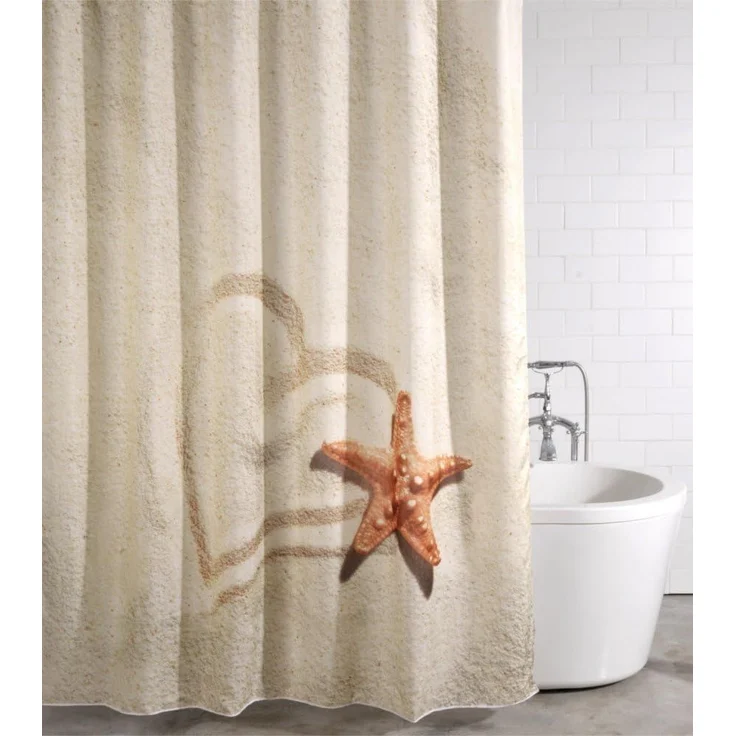 Sanilo Duschvorhang Sandy 180 x 200 cm, 100% wasserdicht, Anti-Schimmel-Effekt, hochwertige Qualität – Bild 1