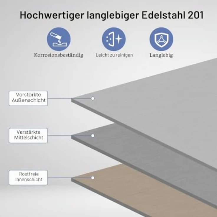 GarveeHome Arbeitstisch aus Edelstahl für Lebensmittelzubereitung, höhenverstellbar mit 3 Stufen, 4 Lenkrollen (2 gebremst), Maße 91x60 cm, ideal für gewerbliche Küchen, Restaurants & Catering – Bild 4