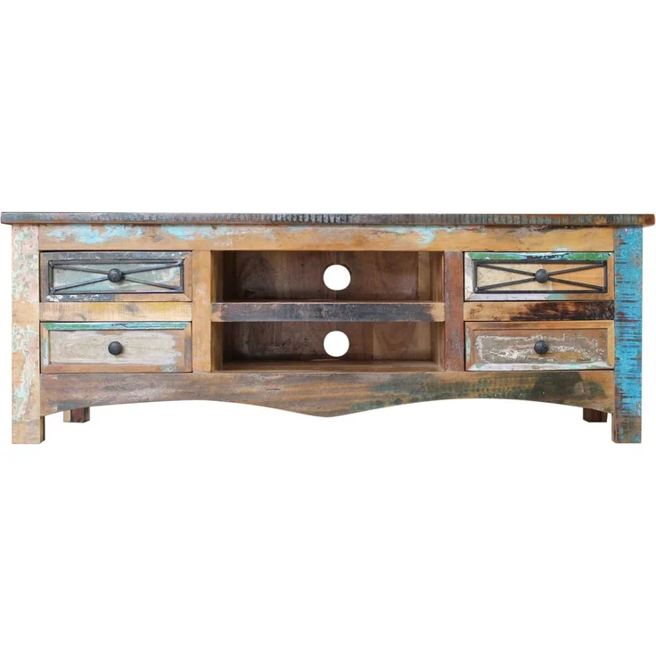 TV-Board Altholz 140x45x50 mehrfarbig lackiert NATURE OF SPIRIT #01 – Bild 1