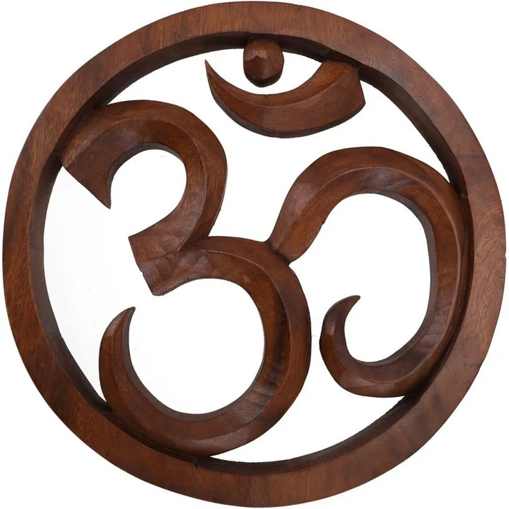 Guru-Shop Wandbild Geschnitztes Wandbild Deko Wandrelief - OM 1 – Bild 1