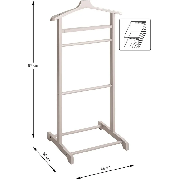 Haku Herrendiener Anzugständer aus Bambus in Kaschmir lackiert, Scandinavian Design, Schlafzimmer, 48x36x97 cm – Bild 6