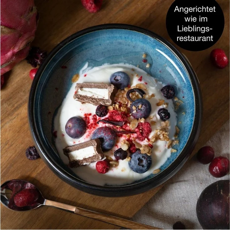 Moritz & Moritz Dessertschale Dip Schalen Blau, Steinzeug, (4er Set), Dip Schälchen aus Steinzeug für Dessert – Bild 3