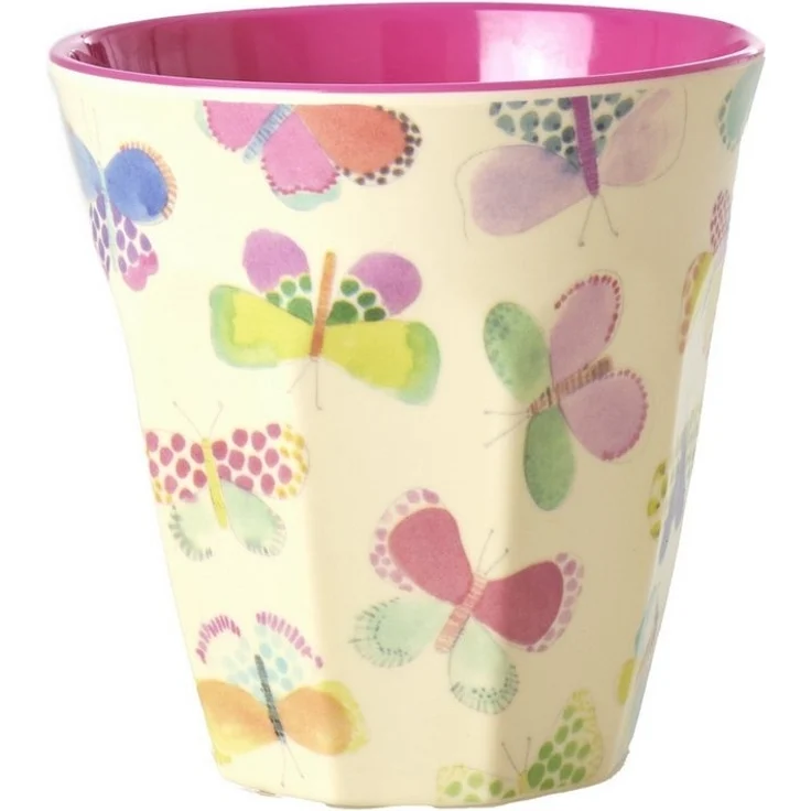 Rice Melamin Becher Butterfly Print Medium Pink – Bild 3
