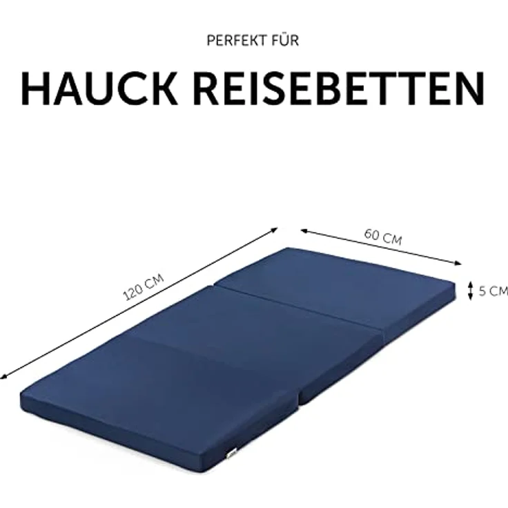 Hauck Sleeper Reisebettmatratze für Kinderbett navy 60x120 cm – Bild 3