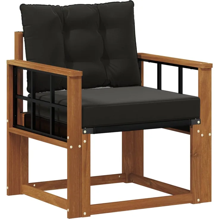 vidaXL 2 Stück Outdoor-Sofagarnitur Massives Akazienholz und Textilene 3436304