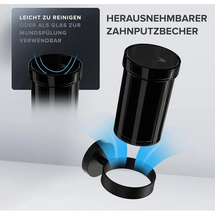 ovimar Zahnputzbecher, (1-St), aus Edelstahl in Schwarz zur Zum Bohren – Bild 3