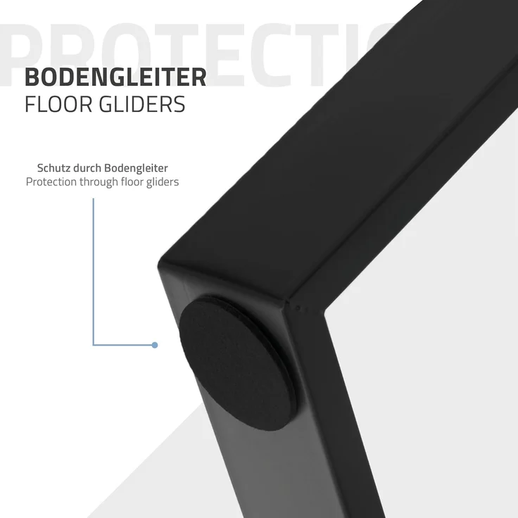 ML-DESIGN Tischbein 2er Set Tischbeine Trapez V-Form aus Stahl pulverbeschichtet, Tischkufen 75x72 cm Schwarz matt profil 8x2 cm Möbelfüße – Bild 4