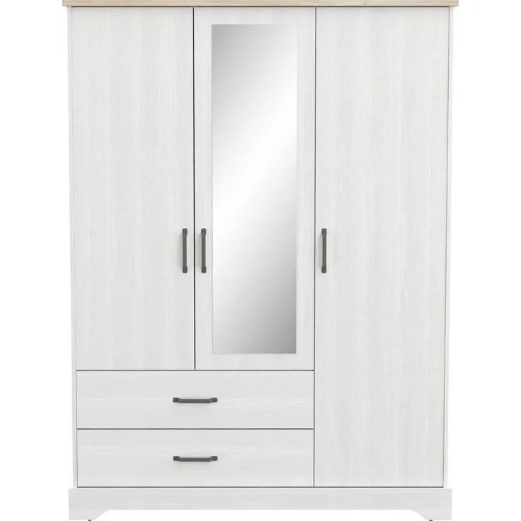 Calicosy 'COTTAGE' Kleiderschrank mit 3 Türen und 2 Schubladen - H199,60 cm - Weiß