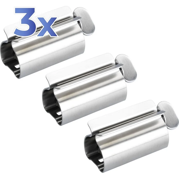 Maximex Tubenquetscher Tubenpresse EDELSTAHL (3 St), Edelstahl, mit Stehfunktion, für Zahnpasta-, Creme- & Lebensmitteltuben – Bild 2