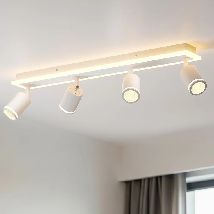 LVWIT Deckenstrahler 4 Flammig, GU10 Deckenstrahler LED Weiß, Modern Deckenlampe Strahler, Deckenspots Küchenlampe Deckenlampe Strahler für Wohnzimmer, Ohne Leuchtmittel – Bild 1