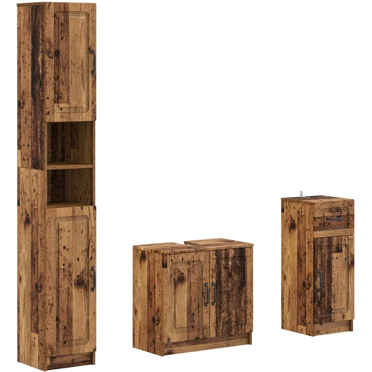 vidaXL 3-teiliges Badezimmer-Schranksystem UTRECHT Holzwerkstoff 3417898 – Bild 1
