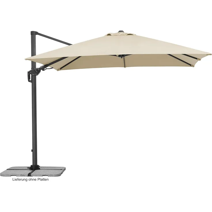 Schneider Schirme Ampelschirm, Rhodos Twist, Natural / Schwarz, 3x3 m