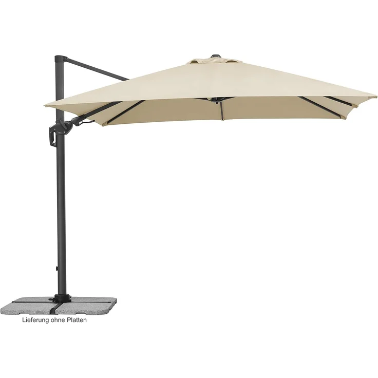 Schneider Schirme Ampelschirm, Rhodos Twist, Natural / Schwarz, 3x3 m