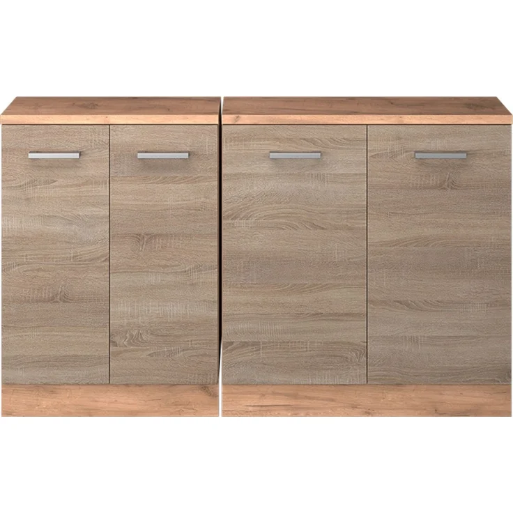 Küchenschrank für Dachschrägen R-Line Sonoma 140 cm 2er Set Schrankkorpuss 60 cm Tiefe Vicco – Bild 3