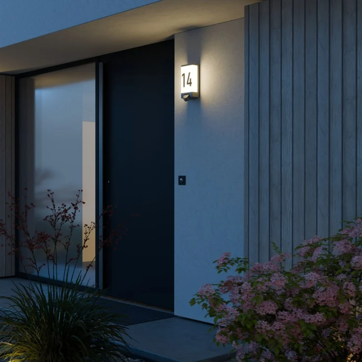 Steinel Außenleuchte L 14 S anthrazit, 180°-Bewegungsmelder, max. 10 m Reichweite, E27 max. 15 W, IP44 – Bild 5