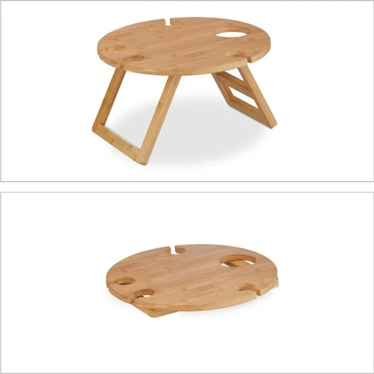 Runder Picknick Weintisch aus Bambus 10044135 – Bild 8