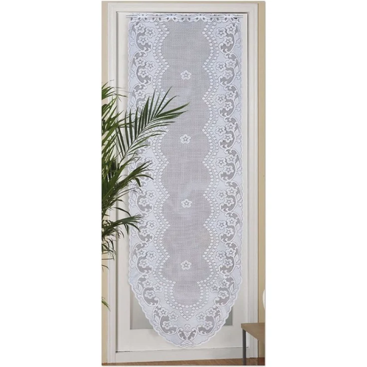 Arsvita Panneaux Blumen Mona mit Stickerei, Schlaufen, transparent, Türpanneaux 180x60cm Stangendurchzug, Voile Kurzgardine Bistrogardine – Bild 1