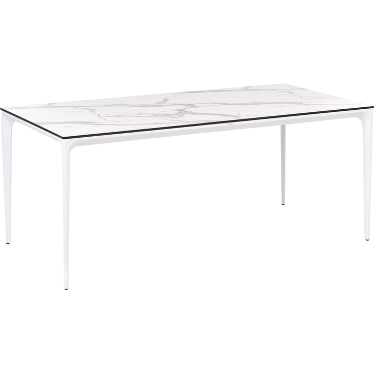 Gartentisch SOVARETO 180 cm 90 cm Marmor Optik Weißer Marmor – Bild 4