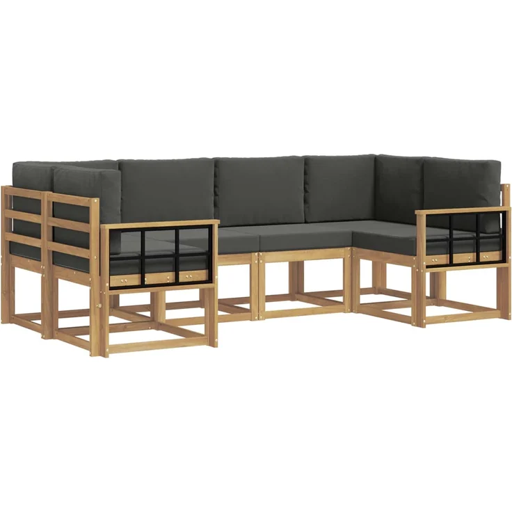 vidaXL Outdoor-Sofagarnitur 6 stk. 6-Sitzer Weiß und Anthrazit 3388131 – Bild 2