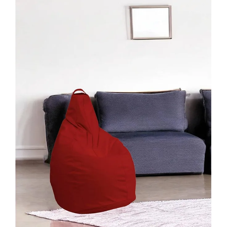 Talamo Italia - Pouf Abdog, Mehrzwecksessel, Sitzsack, Hockerhocker, Made in Italy, 90x90 h120 cm, Rot