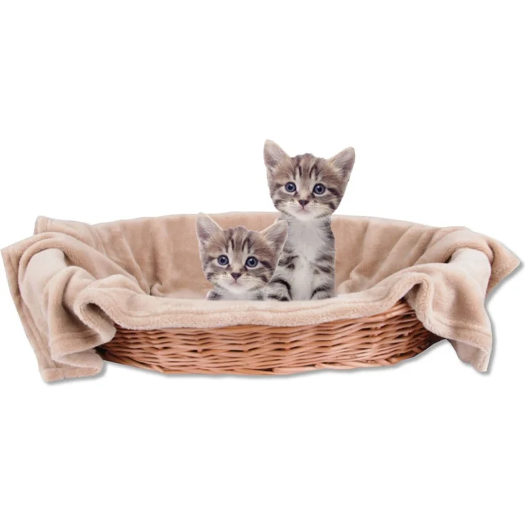 Haustierdecke Katzendecke Kuscheldecke Tierdecke , angenehm und super weich in vielen verschiedenen Farben erhältlich (70x100 cm / beige - hellbraun) – Bild 1