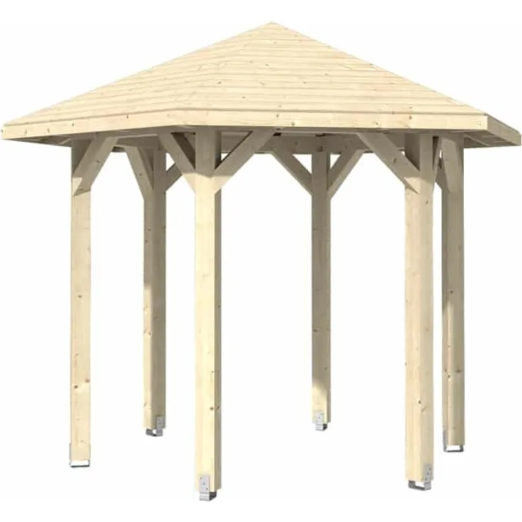 Skan Holz Holz Pavillon 6-Eck Nancy 1 | Natur |