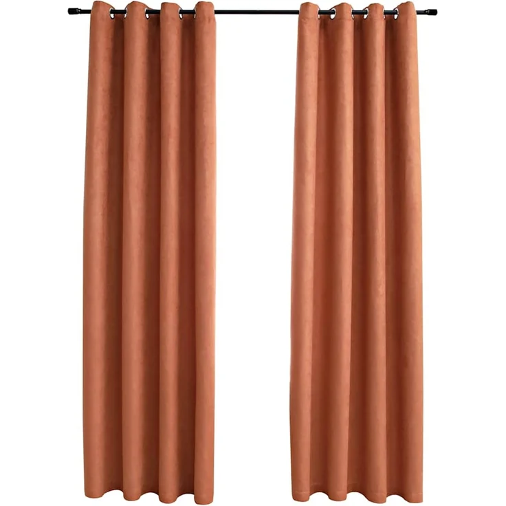 Verdunkelungsvorhänge | für Wohnzimmer & Schlafzimmer mit Metallösen 2 Stk. Rostbraun 140x225cm – Bild 1