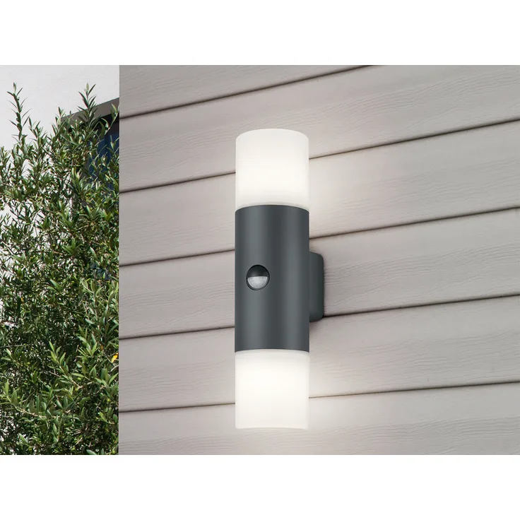 LED Außenwandleuchte Up Down Light mit Bewegungsmelder, Anthrazit