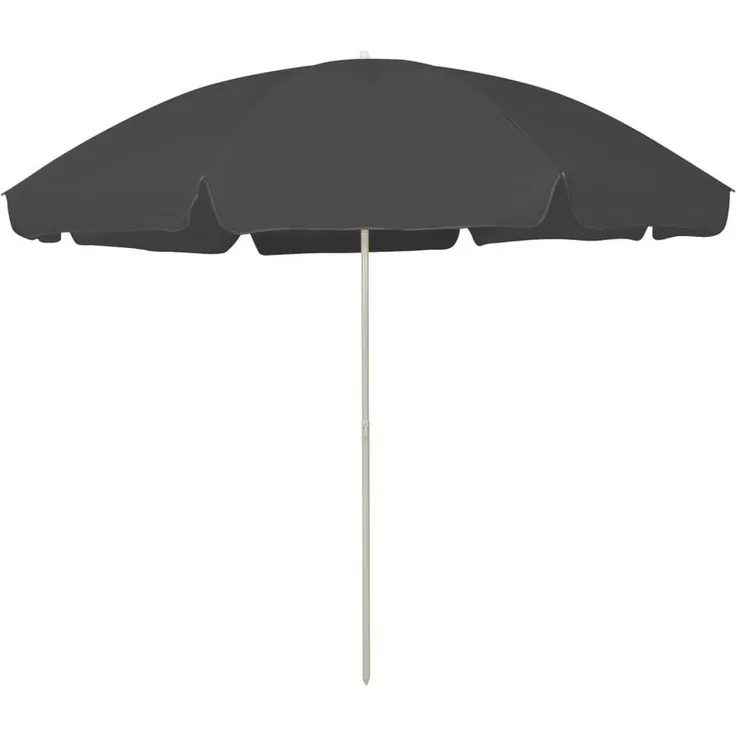 furnicato Sonnenschirm Strandschirm Anthrazit, 265 cm Durchmesser, UV-beständig, Kippmechanismus, Polyester