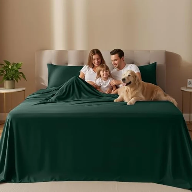Utopia Bedding Bettwäsche-Set – 4-teiliges Bettwäsche-Set – gebürstete Mikrofaser – schrumpffrei und lichtbeständig – pflegeleicht (voll, Smaragd) – Bild 3