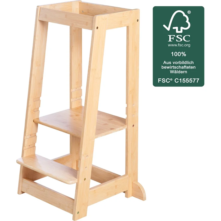 roba Lernturm - FSC® zertifiziert - ab 12 Monaten - HxBxT: 88 x 54x 43,5 cm - Bambus – Bild 3
