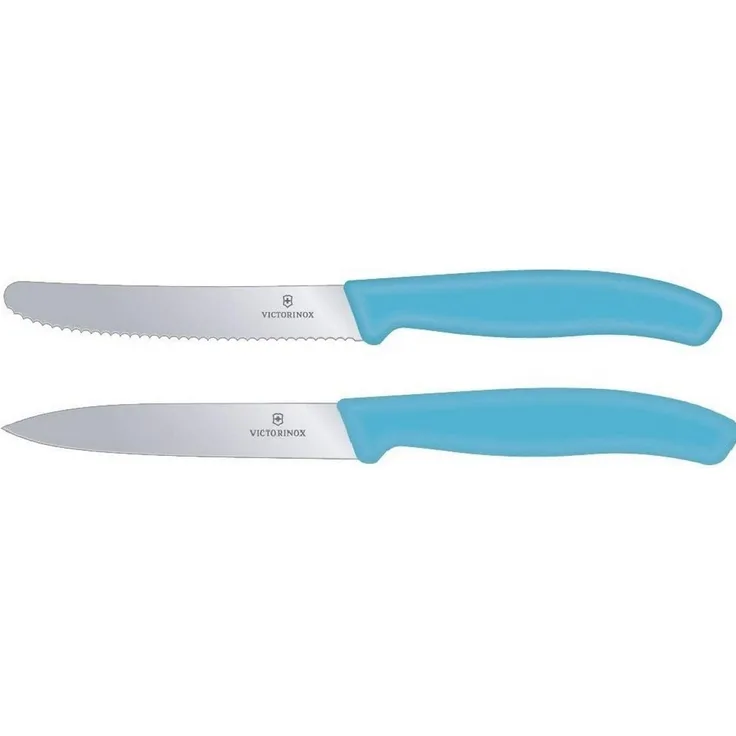 Victorinox | Swiss Classic Set | Gemüsemesser & Tomatenmesser | 2-teilig | karibikblau | präzises Schneiden | spülmaschinengeeignet | langlebige Qualität
