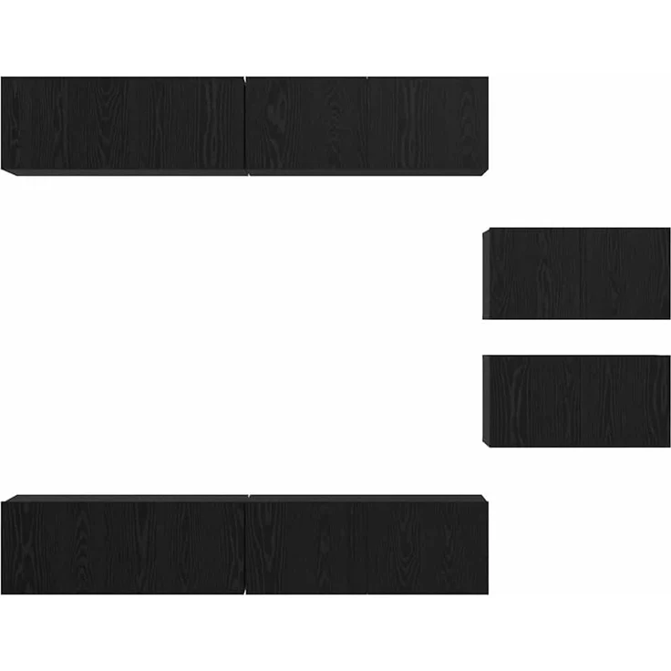 vidaXL TV-Schrankset 6 pcs Schwarz Eichen-Optik Holzwerkstoff 3393475 – Bild 7