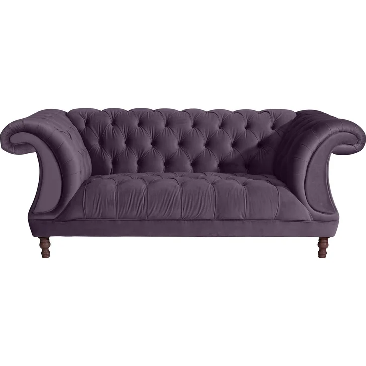 Chesterfield Sofa 2-Sitzer Kaylin Samtvelours purple – Bild 2