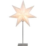 Star Sensy Tischlampe, 3D Papierstern, Weiß, Metallfuß, H: 55