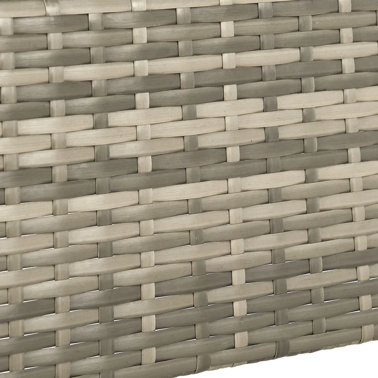 Juskys Polyrattan Gartentisch Yoro wetterfest - Balkontisch Ø 80 cm rund - Rattan Beistelltisch mit Glasplatte - kleiner Tisch für Balkon - Grau – Bild 6