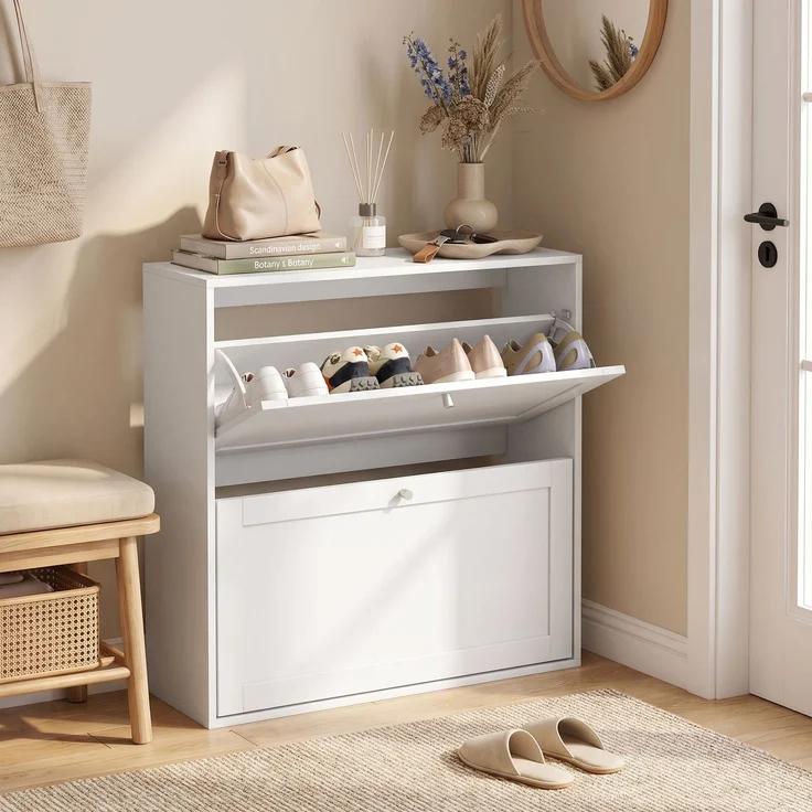 HOMCOM Schuhschrank, MDF, Weiß, 80 x 20 x 84 cm – Bild 9